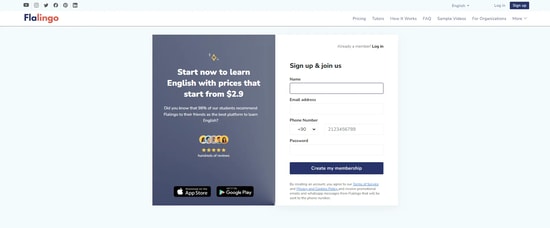 Register Page Screen Shot
